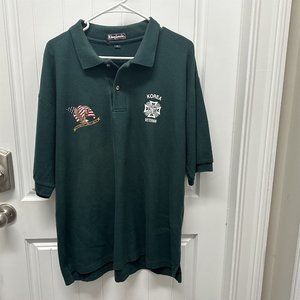 King Louie Polo Shirt XL Korea Veteran Green These Colors Don't Run Military